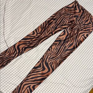 Onzie Brown and Black Zebra Print Leggings